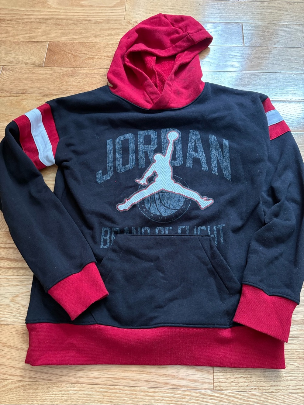 Jordan Black Hoodie with Red & White Accents